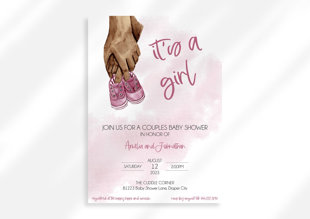 Editable Pink Baby Shower Invitation Pink Baby Booties Shower