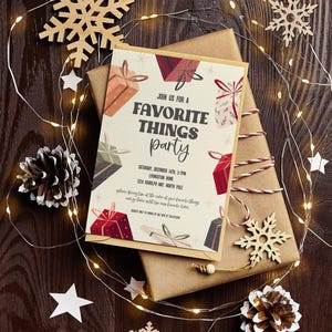 Editable Favorite Things Party Invite | Favorite Things Gift Exchange Invitation | Favorite Things Party Invitation Favorite Things Birthday