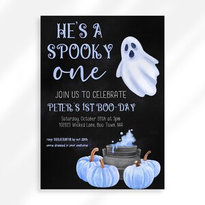 Spooky One Birthday Invitation Boy Editable, Not So Scary Halloween First Birthday Invite Boy Printable, Booday Birthday Theme 1st Birthday