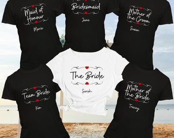 Personalised Hen Party TShirt Bride Gift Team Bride Shirt Hen Party Wedding Party T shirt Bachelorette Party Shirts Bridal Party Shirt