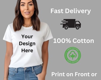 Ladies Custom Printed T Shirt Personalised Shirt Custom Printing T-Shirt for Women TSHIRT Vegan Sustainable Tshirt