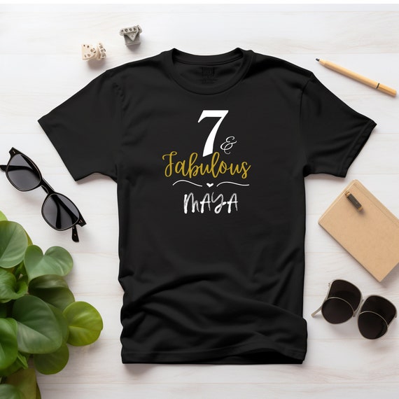 7 And Fabulous 7th Birthday Party Gold Gift Shirt For Girls 7 And Fabulous 7th Birthday Party Gold Gift Shirt For Girls