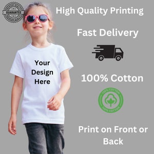 Personalised Children tshirt Printed Customised Children tshirt Printed Personalised Kids Tshirt Printed School Tshirts Kids ts logo image 1