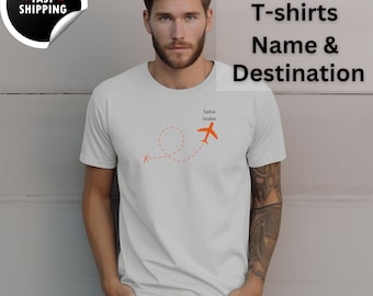 Custom Location Family T-Shirt, Airplane Travel Shirt