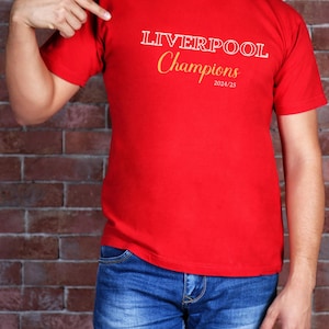 Liverpool Champions 24/25 T Shirt, Liverpool Soccer Shirt, Liverpool T Shirt 24/25, Liverpool Winner Scorer Tee, Liverpool Fans Gift Shirt