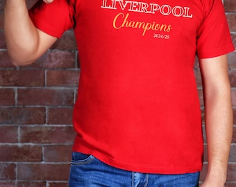 Liverpool Champions 24/25 T Shirt, Liverpool Soccer Shirt, Liverpool T Shirt 24/25, Liverpool Winner Scorer Tee, Liverpool Fans Gift Shirt