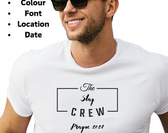 Personalised Stag Do Party T-Shirts The Stag Crew Stag Do Tops Stag Weekend Bachelor Night Stag Group Custom T-Shirts Costume