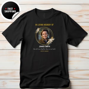 Besonders angefertigt in liebevoller Erinnerung T-Shirts, Gedenkverlust Hemden, kundenspezifische Beerdigung Foto Hemden, Rest in Frieden T-Shirt, Volkstrauertag Hemden
