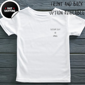 Custom Kid&#39;s Pocket T Shirt, Personalised Photo Shirt, Customize Text Shirt, Double Side Printed Kids Shirt, Personalized Pocket Shirt Gift