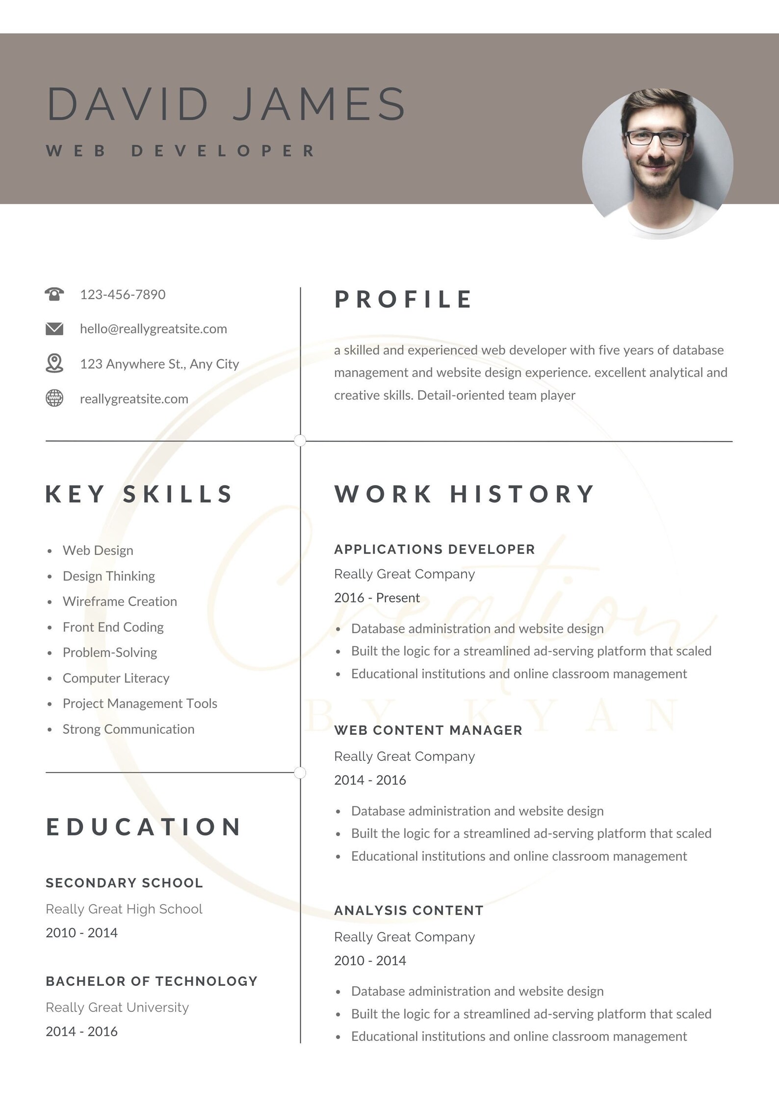 CV Template Professional Modern Resume Template For Pages Word CV Template Professional Modern Resume Template For Pages Word