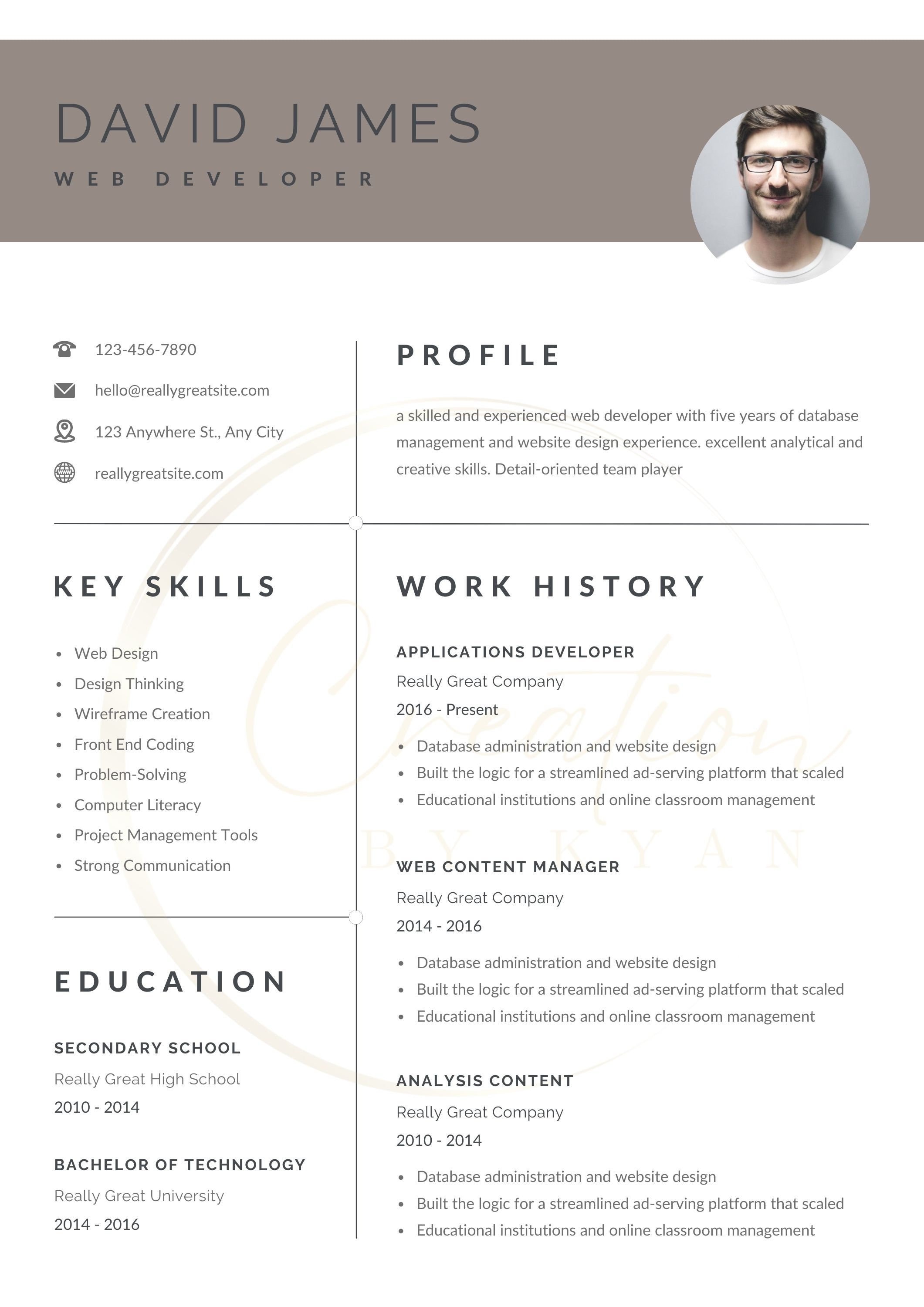 Cv template professional modern resume template for pages word