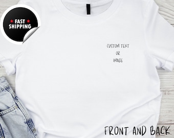 Personalised Pocket T-Shirt – Custom Photo or Text, Unisex Tee
