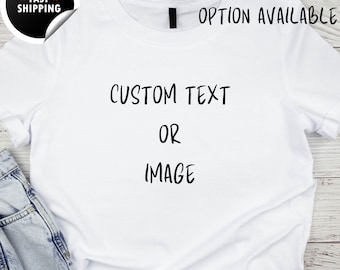 Personalised Photo and Text T-Shirt – Custom Unisex Image Tee