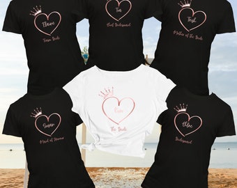 Gepersonaliseerde T-shirts vrijgezellenfeest | Biologisch katoen bruids- en bruidsfeest