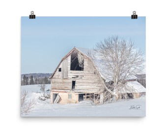 Winter Barn Country Wall Photo Print