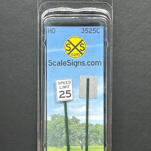 HO-3500-025-C / 1:87 HO Scale Speed Limit 25 mph Sign