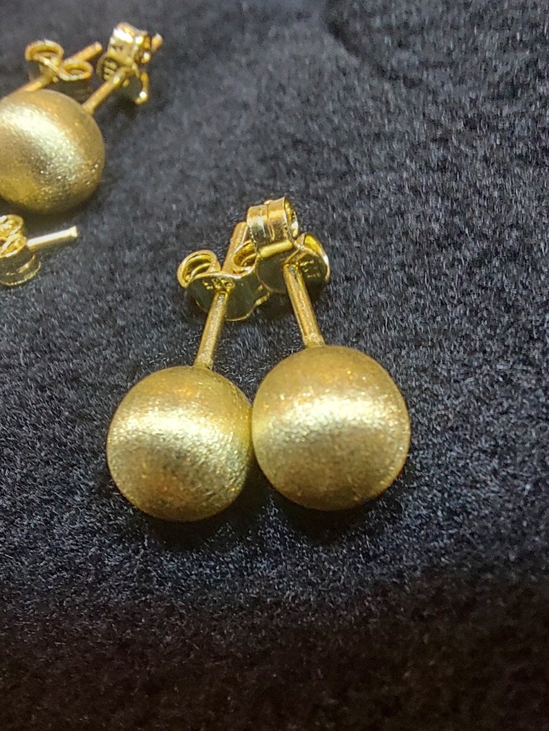14K Yellow Real Gold High Polished Ball Earrings 14k Gold Etsy