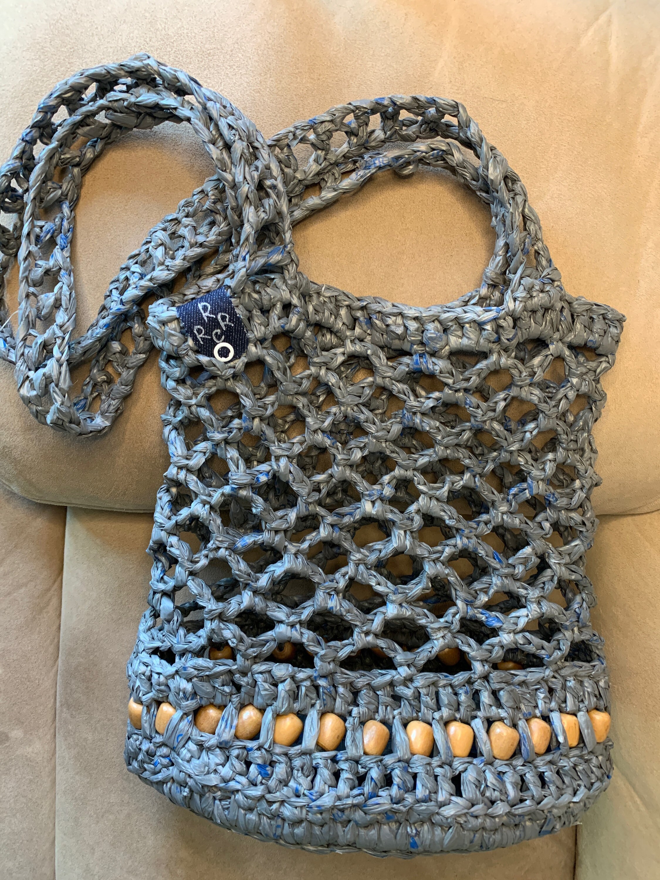 Crochet Purse Beach Bag Crochet Tote Bag Recycled Plastic Market Bag ...