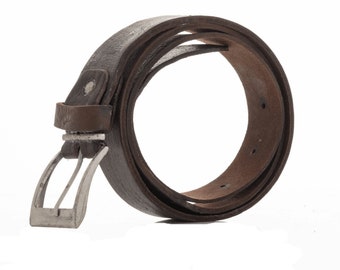 Ceinture en cuir naturel marron foncé