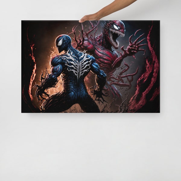 Venom vs Carnage Dünne Leinwand