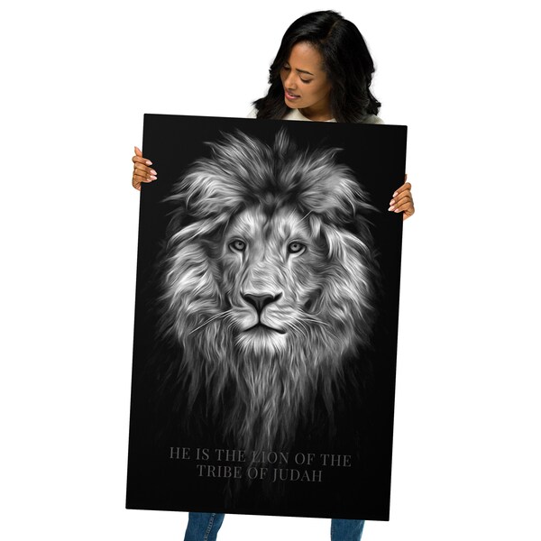 Personalised Afro Ethiopia Canvas Wall Art Lion Of Judah - African Pattern LT15 main image 0