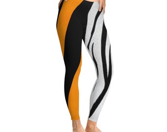 Leggings elásticas com estampa de tigre combinada