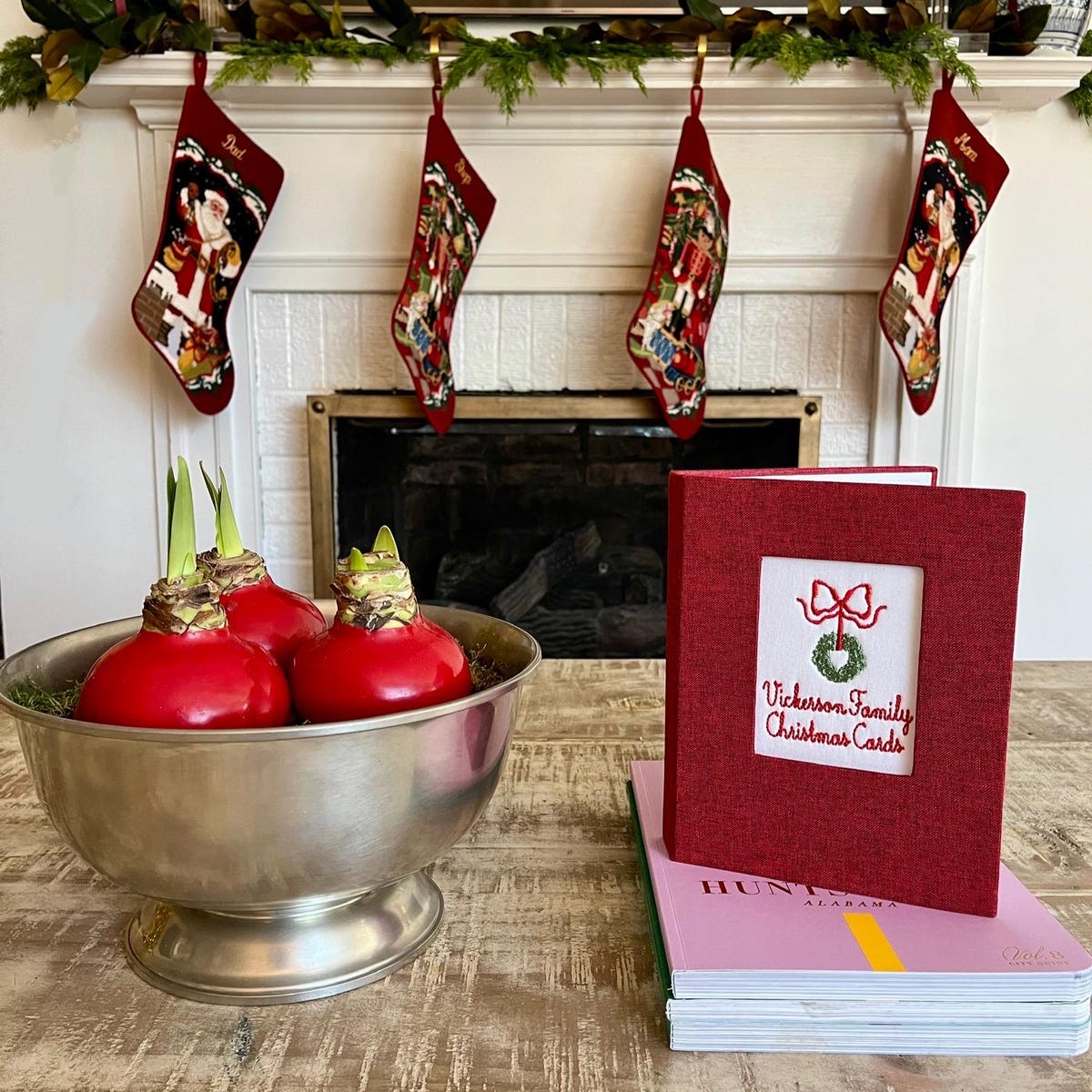 Christmas Card Photo Album With Embroidered Cover - Etsy