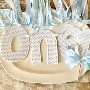 ONE Highchair Birthday Banner Lowercase Font and Cake Topper Set