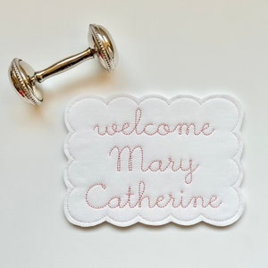 Baby Name Plaque Welcome Baby