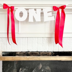 ONE Highchair Birthday Banner Uppercase Font