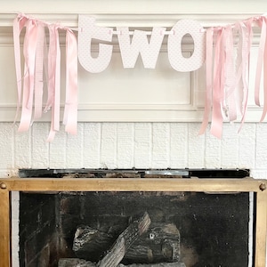 TWO Highchair Birthday Banner Lowercase Font