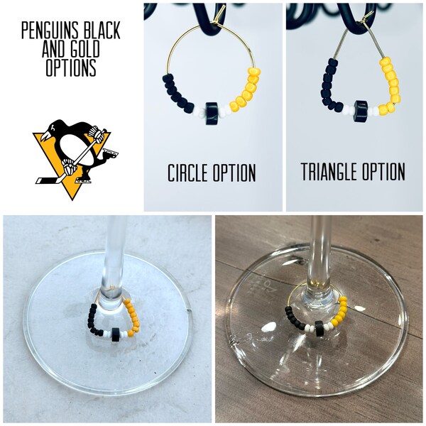 Pittsburgh Penguins wine charm | Handmade wine charms |  Individual wine charm