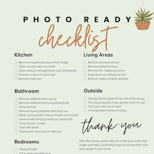 Getting Your Home Ready for Pictures Checklist |Selling a Home Photography Checklist | Getting your listing ready for pictures Boho |