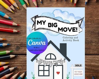 25-Page Printable We're Buying a House Coloring and Activity Book | Home Owner | Kid Home Coloring Book | Realtor Closing Gift | Open House