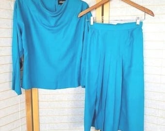 90s Nilani 100% Silk Two-Piece Set Size 5/6
