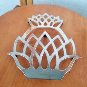 Vintage Ananasunderlägg Silverfat Tillverkad i Italien Grytstöd 23 x 18 cm