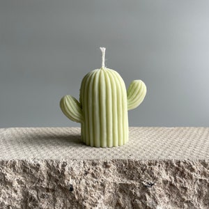 Cactus Candle Soy Wax Cactus Candle Handmade Soy Wax Candle Home Décor Candle Cactus Decoration image 3