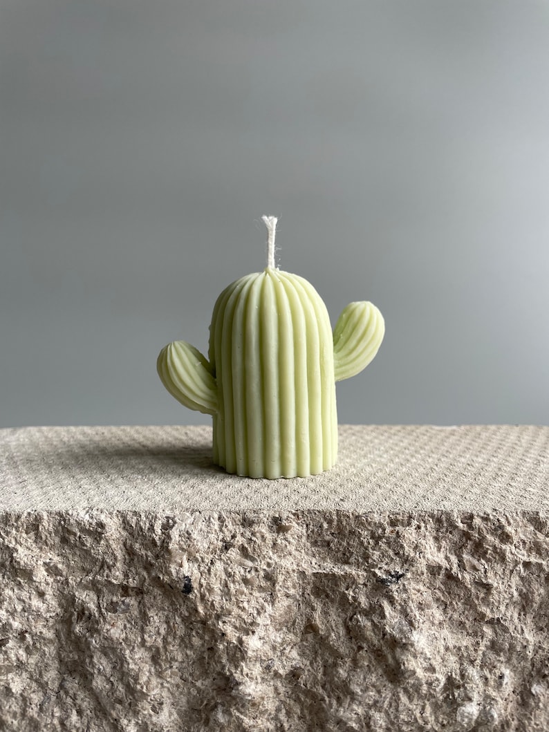 Cactus Candle Soy Wax Cactus Candle Handmade Soy Wax Candle Home Décor Candle Cactus Decoration image 3