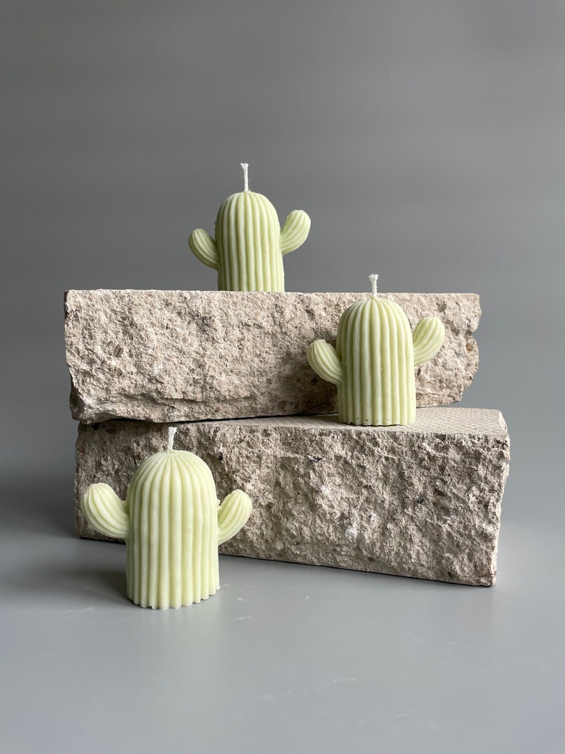 Cactus Candle Soy Wax Cactus Candle Handmade Soy Wax Candle Home Décor Candle Cactus Decoration image 2