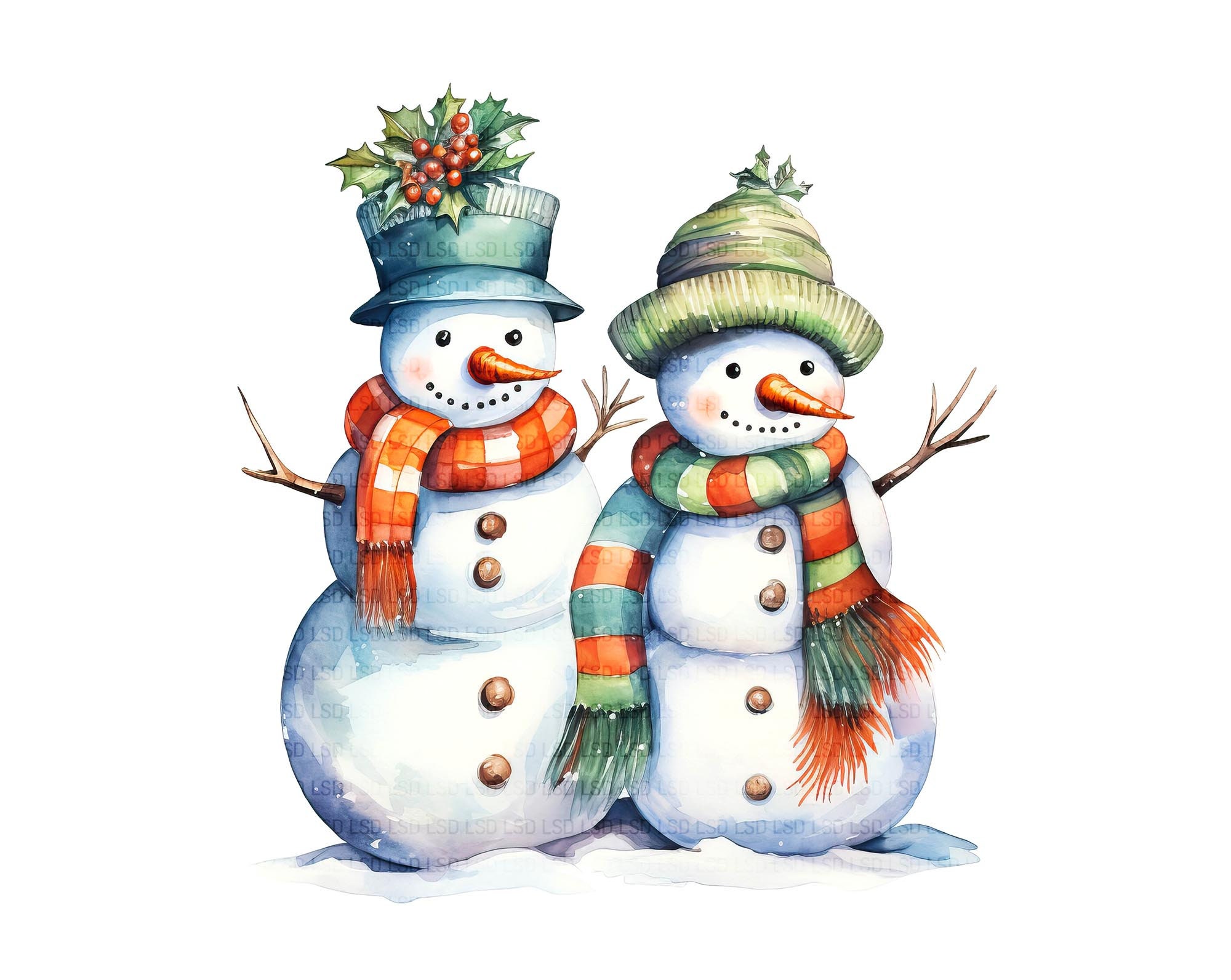 20 Christmas Snowmen and Snow-women, Seasonal Snow Couple Magic ...