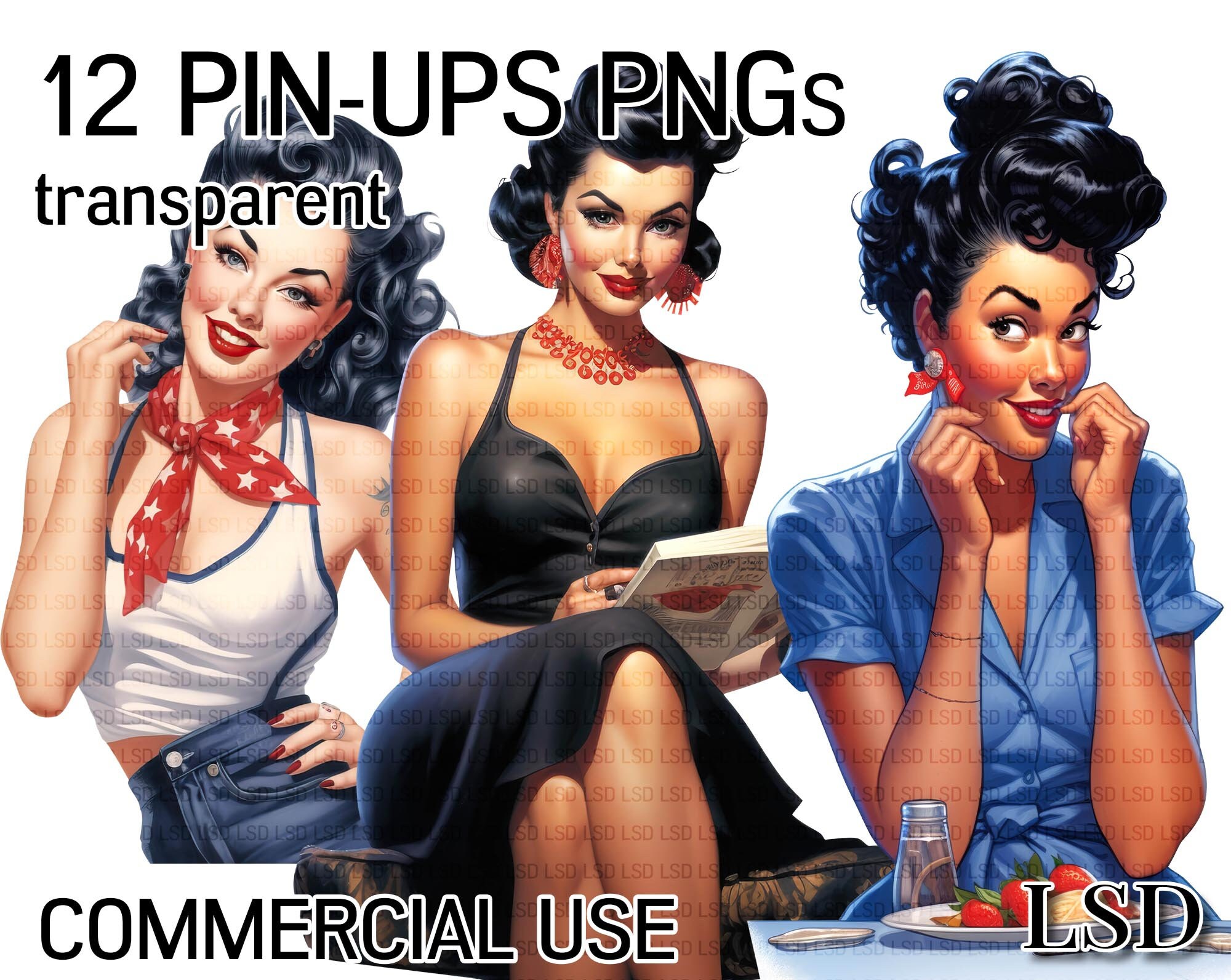 2000px x 1592px - Pinup Girls Print - Etsy Singapore