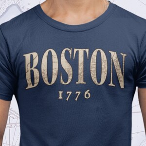 T-shirt historique de Boston Chemise de carte de Boston Carte historique de Boston College Student Boston College Tshirt Boston Tourist T Shirt Ville de Boston
