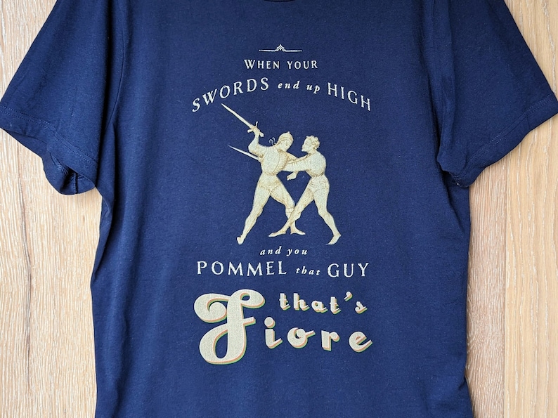 Funny HEMA T-shirt HEMA Shirt Fiore di Liberi Longsword Fencing Gear for SCA Historical European Martial Arts Renaissance Medieval T shirt Navy