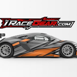Digital Race Car Wrap Livery Design Orange Black  Racing SVG AI iRacing Dirt Street Drift Template