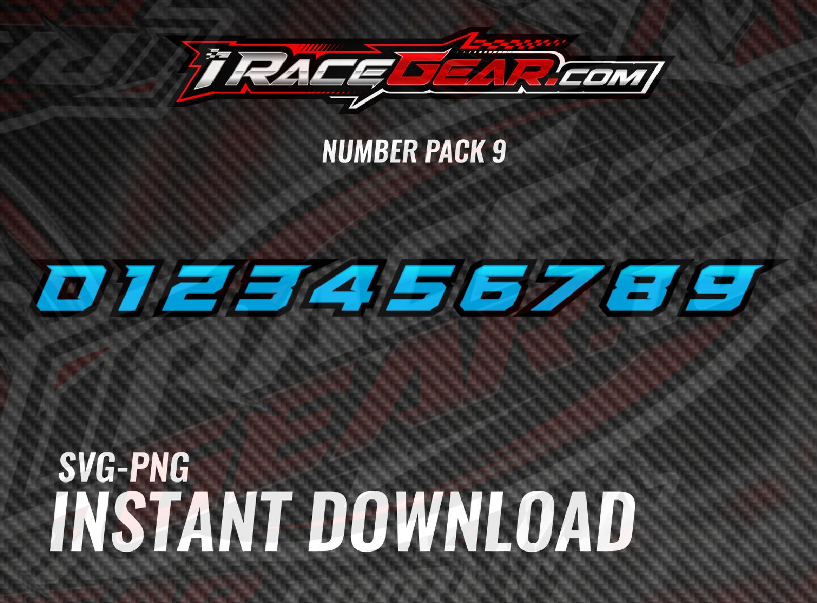 Race Car Racing Team Numbers Set Automobile Motorcycle Kart Dirt Track ...