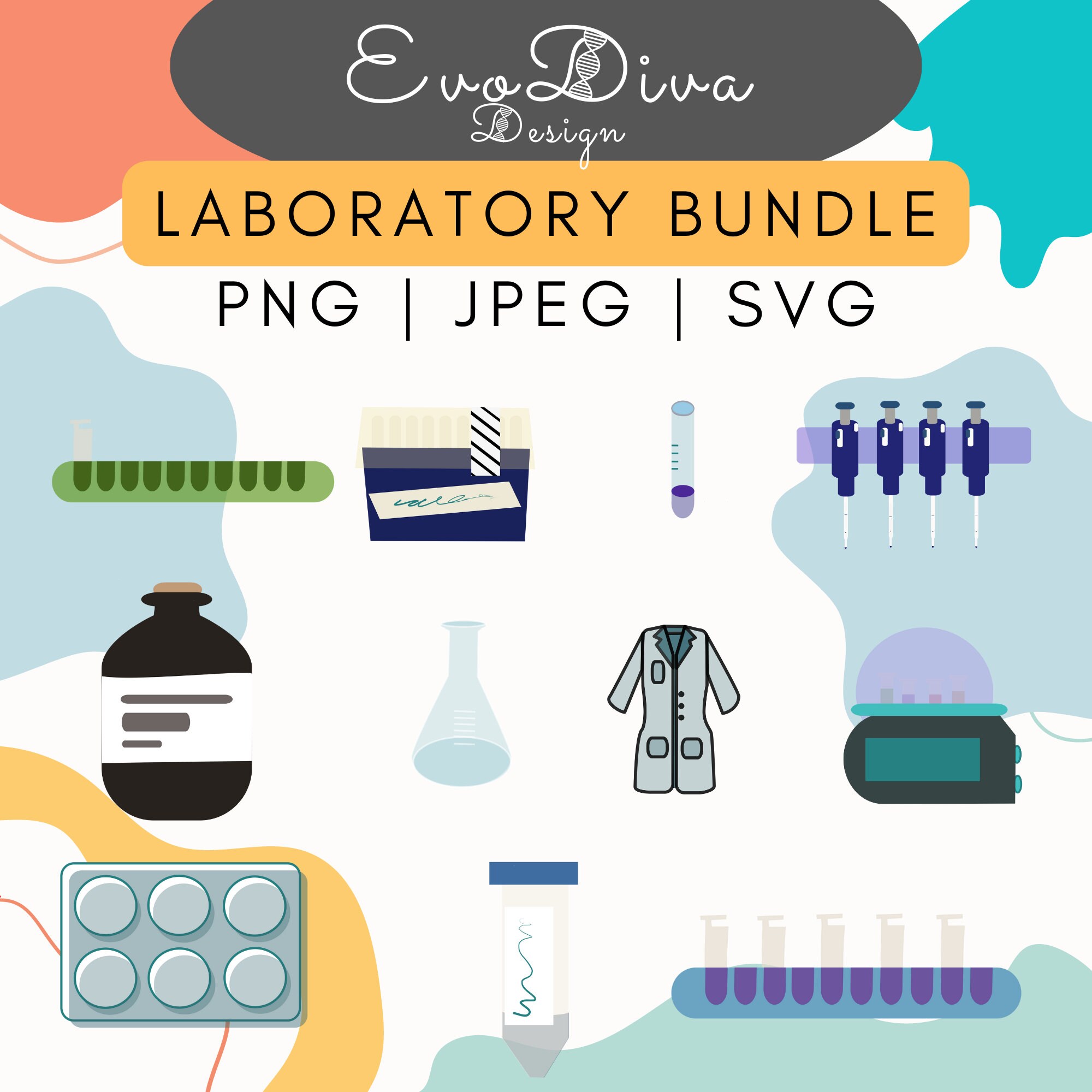 Lab Simple Svg Laboratory Bundle Instant Download Clipart and Cut Files Svg Png Jpg ...