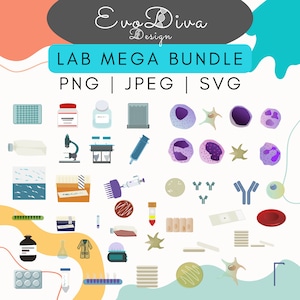 Lab Mega Bundle – Instant Download Clipart and Cut Files – Svg Png Jpg, Laboratory, Classroom, STEM, Scientist