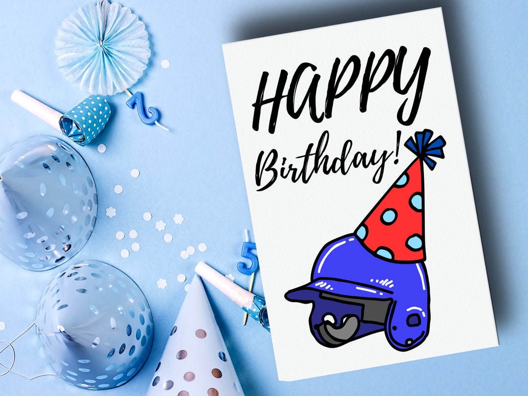 Baseball Birthday Card Printable Instant Download Etsy
