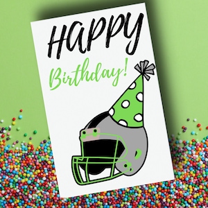 Football Birthday Card - Printable, Digital Download