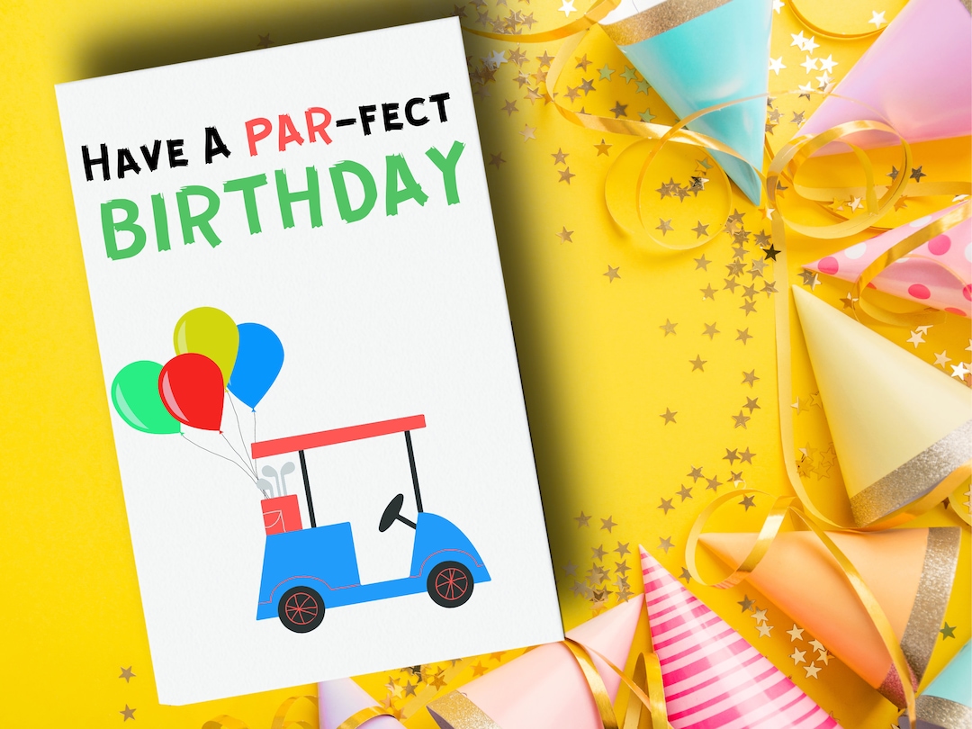 Golf Birthday Card - Printable, Instant Download - Etsy